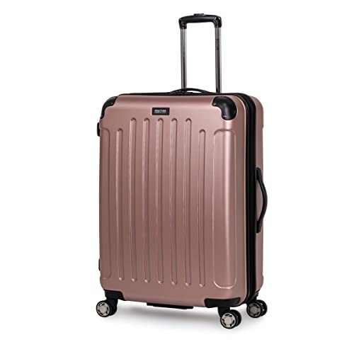 Kenneth Cole REACTION Renegade Luggage Expandable 8-Wheel Spinner Lightweight Hardside Suitcase, Rose Gold, 28-Inch Checked