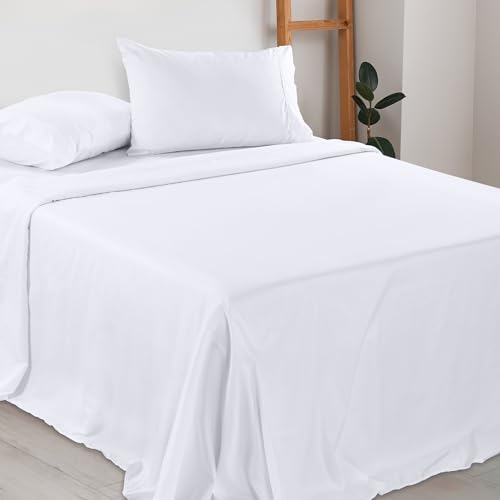 Utopia Bedding Queen Sheet Set - Brushed Microfiber - Soft Bed Sheets for Queen Size Bed Set - Luxury Bedding Sheets with Fitted Sheet, Flat Sheet & 2 Pillow Cases - Deep Pocket (White)