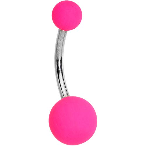 Body Candy Womens 14G 316L Stainless Steel Navel Ring Piercing Powerful Pink Soft Finish Belly Button Ring