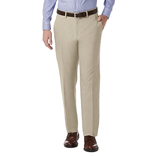 Kenneth Cole REACTION mens Stretch Modern-fit Flat-front dress pants, Oatmeal, 32W x 32L US