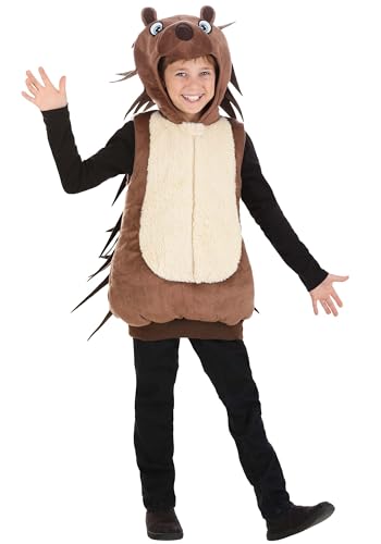Kid's Brown Porcupine Onesie Costume Boys and Girls Halloween Costume Medium