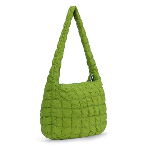 Quilted Tote Bag for Women Puffer Bag Quilted Bag Lightweight Puffy Tote Bag Quilted Padding Shoulder Bag Padded Hobo Crossbody Bag Zip Closure