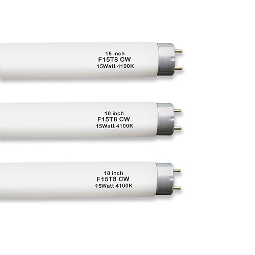 F15T8-CW 15 Watt Cool White,18' T8 Fluorescent Linear Tube Lamp,Replacement Bulb for Philips Alto ECO GE Staco Light Fixture,G13 Bi-Pin Base,4100K (3PACK)