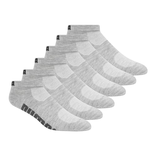 PUMA womens 6 Pack Runner Socks, Grey, 9 11 US