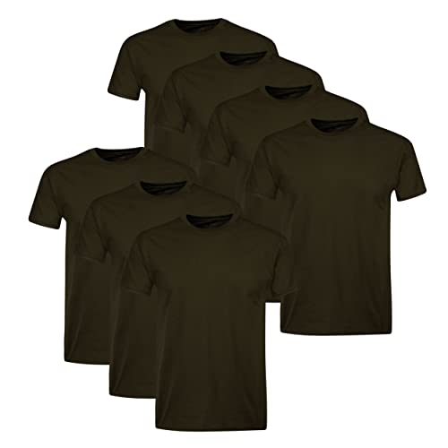 Hanes Mens Cotton, Moisture-wicking Crew Tee Undershirts, Multi-packs T-Shirt, Black - 7 Pack, Large US