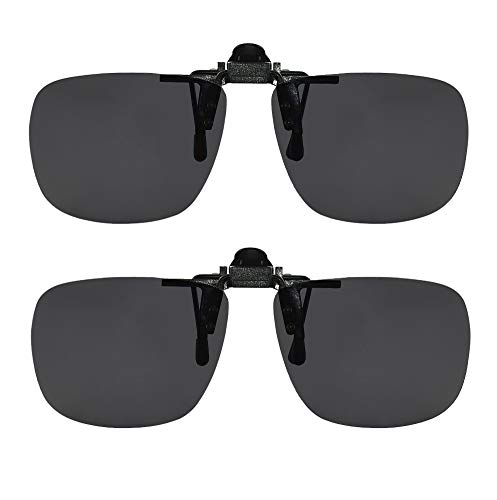 Success Eyewear Clip On Sunglasses Flip Up Polarized Sunglasses Clip onto Eyeglasses Over Prescription Glasses Case Included set of 2
