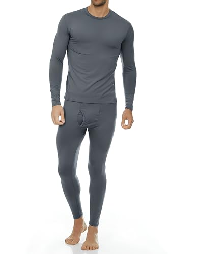 Thermajohn Long Johns Thermal Underwear for Men Fleece Lined Base Layer Set for Cold Weather (Medium, Charcoal)