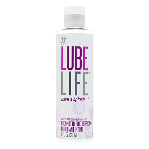 Lube Life Coconut Hybrid Lubricant, Water-Based & Coconut Oil Massage and Lube for Men, Women & Couples, 8 Fl Oz