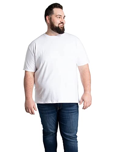 Fruit of the Loom Men's Tall Eversoft Cotton Short Sleeve T Shirts, Breathable & Moisture Wicking with Odor Control, White, 3X-Large Big