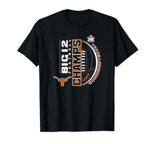 Texas Longhorns Big 12 Champs 2023 Football Black T-Shirt