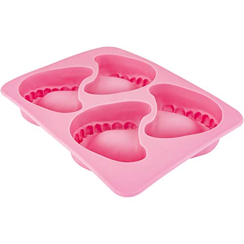 Fairly Odd Novelties FON-10014 Smile Teeth Denture Shaped ICE Tray Mold Perfect Gag or White Elephant Gift for Dentists or Seniors makes 4 Cubes One Size Pink