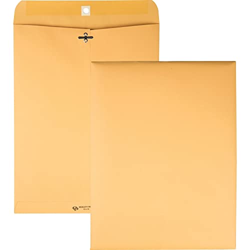 Quality Park 10' x 13' Clasp Envelopes, Heavy 32 lb Brown Kraft, Gummed Flap, 100/Box (QUA37797)