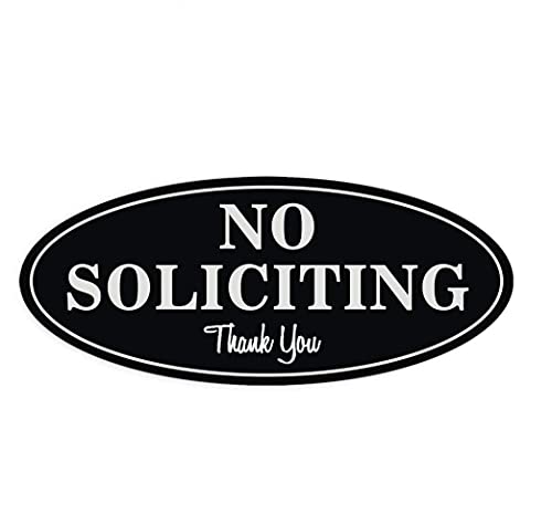 No-Soliciting Sign for House Signs for Home - Premium No Soliciting Thank You Sign for House, Durable UV and Weather Resistant 2.8' x 7', Black with White Letters (1)