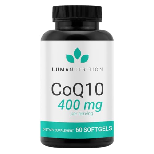 Luma Nutrition CoQ10 400mg Softgels - Premium Coenzyme Q10 - Co Q-10 200mg Softgel / 400mg Per Serving - 60 Liquid Softgels