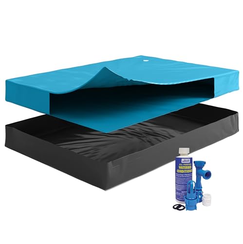 The Bedroom Store Free-Flow, Waterbed Hardside Mattress Bundle, Includes Fill & Drain Kit, 8oz. Water Conditioner and Stand-Up Liner, Heavy Duty Vinyl, Size California King, Frame NOT Included
