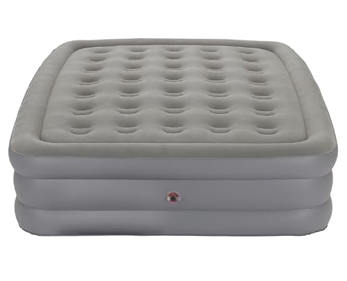 Coleman GuestRest 18' Plush Top Double High Air Mattress Airbed with Integrated Storage System and Carry Bag, Pump Not Included, Queen