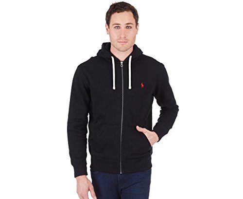 POLO RALPH LAUREN Men's Classic Fleece Full Zip Hoodie, Black, M