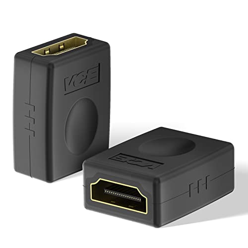 VCE HDMI Coupler HDMI Female to Female Connector 3D 4K HDMI Extension Adapter, 2-Pack