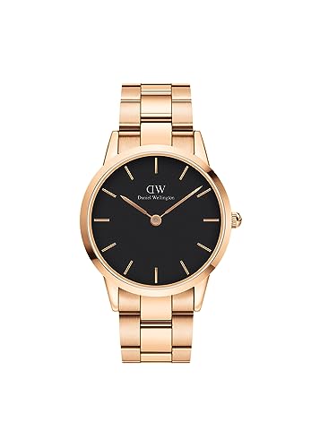 Daniel Wellington Iconic Link 40mm Men's Watch, DW Classic Stainless Steel (316L) Rose Gold Watch for Men