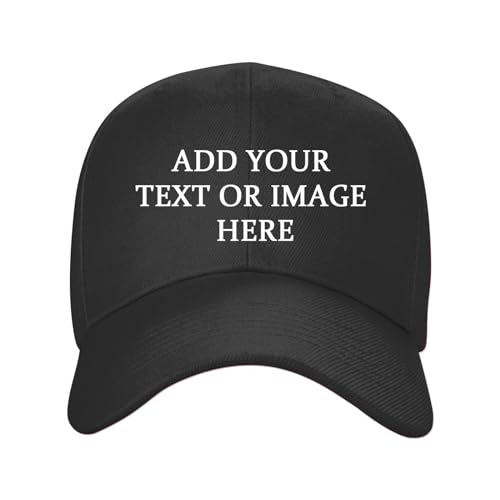 ATOOZ Custom Baseball Cap Custom Hats for Men & Women Custom Personalized Text & Image Casual Sun Hat for Birthday, Valentine's Day, (Black)