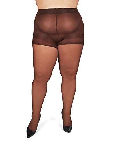 MeMoi All Day Plus Size Curvy Sheer Control Top Pantyhose French Coffee 7X