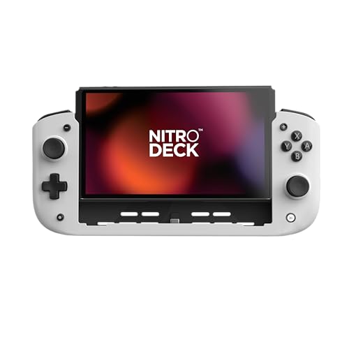 CRKD Nitro Deck - Professional Handheld Controller Deck with Zero Stick Drift for Nintendo Switch and Switch OLED (White)