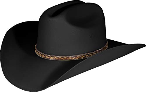 Enimay Western Cowboy & Cowgirl Hat Pinch Front Wide Brim Style (Small | Medium, Classic Black)
