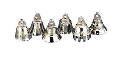 One Dozen about 0.75' High Silver Tone Bells Wedding Motorcycle Chrome Plated Brass Bells