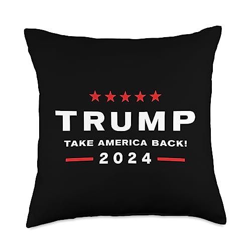 Trump 2024 Election - He'll Be Back - Patriotic Donald Trump 2024 Take America Back Election-The Return Throw Pillow, 18x18, Multicolor