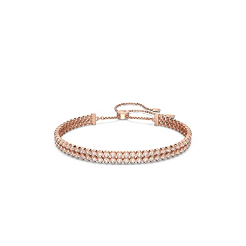 Swarovski Subtle Women's Bracelet, with Clear Swarovski Crystals on a Rose-Gold Tone Plated Setting with Bolo Closure