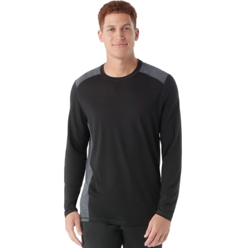 Smartwool Men's Active Merino Long Sleeve Tech Tee (Regular Fit), Black, Large