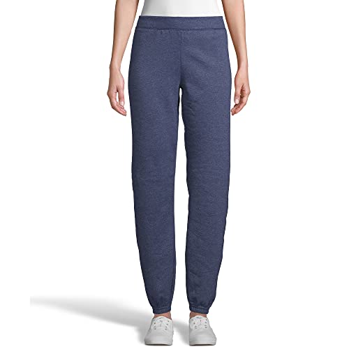 Hanes Women's EcoSmart Cinched Cuff Sweatpants, Navy Heather, XL