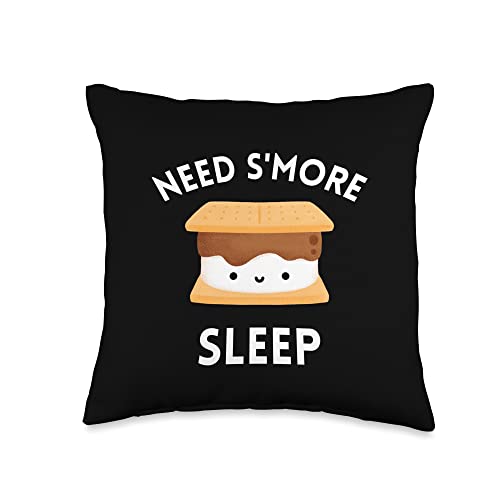 Need S'more Sleep Need More Sleep Cute Smores Throw Pillow