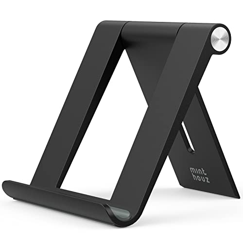 Minthouz Adjustable Cell Phone Stand for Desk - Foldable Phone Holder Compatible with iPhone 14 13 12 Pro Max Mini 11 Xr 8 Plus SE, iPad Mini, Switch, Android Smartphone, Tablets