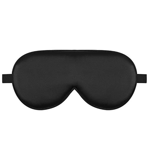 Alaska Bear Sleep Mask Silk Eye Cover with Contoured Padding for Pressure-Free Comfort, Washable Sleeping Eyeshade (Black)