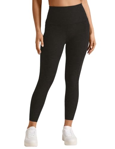 Beyond Yoga Spacedye Out Of Pocket High Waisted Capri Leggings for Women – Skinny Fit – Moisture Wicking Darkest Night MD (US Women's 6-8) One Size