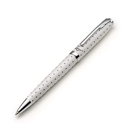 ZenZoi White Ballpoint Pen - Elevate Your Writing Experience with Smooth and Luxurious White Metal Ball Point Pen Set with Refillable Ink and Retractable Design