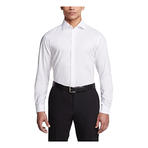 Unlisted by Kenneth Cole mens Slim Fit Solid Dress Shirt, White, 14 -14.5 Neck 32 -33 Sleeve US