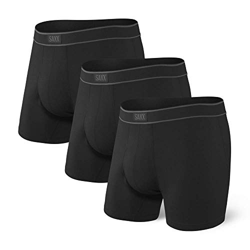SAXX Underwear Co. Men's Daytripper Boxer Brief Fly 3Pk, Black, Large