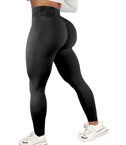 AEEZO Women's Booty High Waist Seamless Leggings Scrunch Strong Butt Lifting Workout Yoga Pants