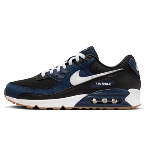 Nike Air Max 90 Men's Shoes (FB9658-400,Midnight Navy/Black/Gum Medium Brown) Size 10.5