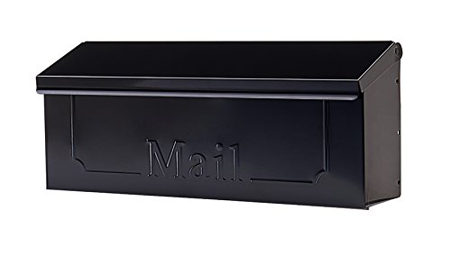 ARCHITECTURAL MAILBOXES Townhouse Galvanized Steel, Wall-Mount Mailbox, Black Small