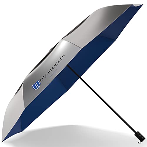 UV-Blocker Compact Sun Protection UV Umbrella Auto Open Auto Close Double Vented Canopy Windproof Sun Umbrella UV Protection 55+ UPF