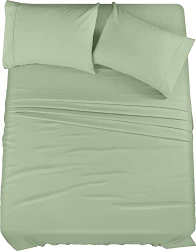 Utopia Bedding Queen Bed Sheets Set - 4 Piece Bedding - Brushed Microfiber - Shrinkage and Fade Resistant - Easy Care (Queen, Sage)