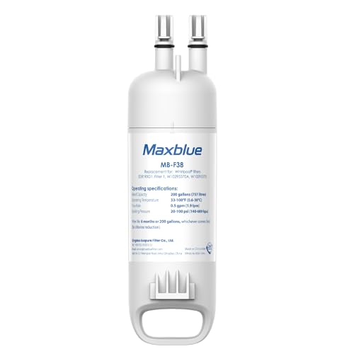 Maxblue MB-F38 Replacement for W10295370A, Everydrop Filter 1, EDR1RXD1, EDR1RXD1B, P8RFWB2L, P4RFWB, Kenmore 46-9081, 46-9930, Refrigerator Water Filter, 1 Filter