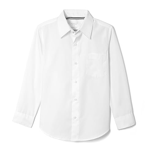 French Toast Boys' Long Sleeve Classic Dress Shirt (Standard & Husky), White, 8