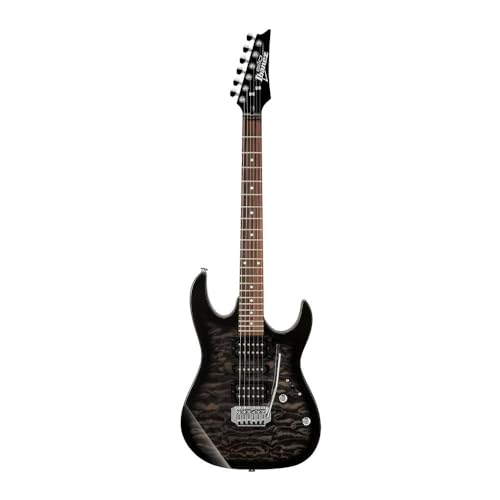 Ibanez 6 String Solid-Body Electric Guitar, Right, Transparent Black Sunburst (GRX70QATKS)