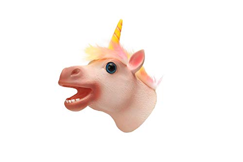 Yolococa Unicorn Hand Puppet Realistic Latex Soft Animal Toy Storytelling Role Play Party Supplies for Kids