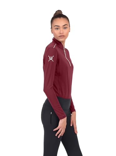 Chestnut Bay SkyCool Performance Rider Long Sleeve Shirt (US, Alpha, Small, Regular, Regular, Barn Red)