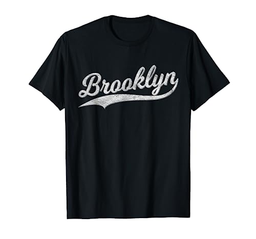 BROOKLYN NEW YORK RETRO VINTAGE SPORTS SCRIPT FLAG SWOOSH T-Shirt